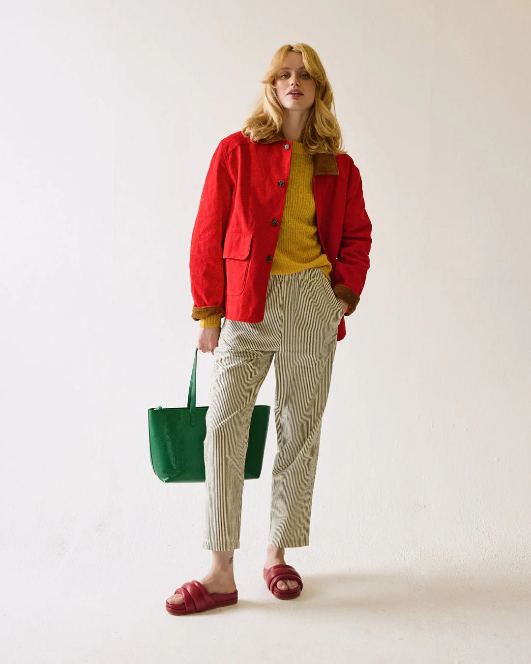 The Softie Slide - Cherry Red Napa Leather - Image 10