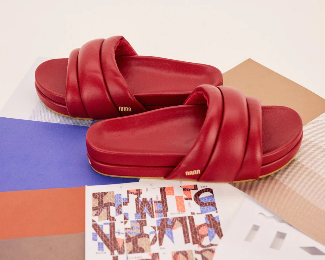 The Softie Slide - Cherry Red Napa Leather - Image 5