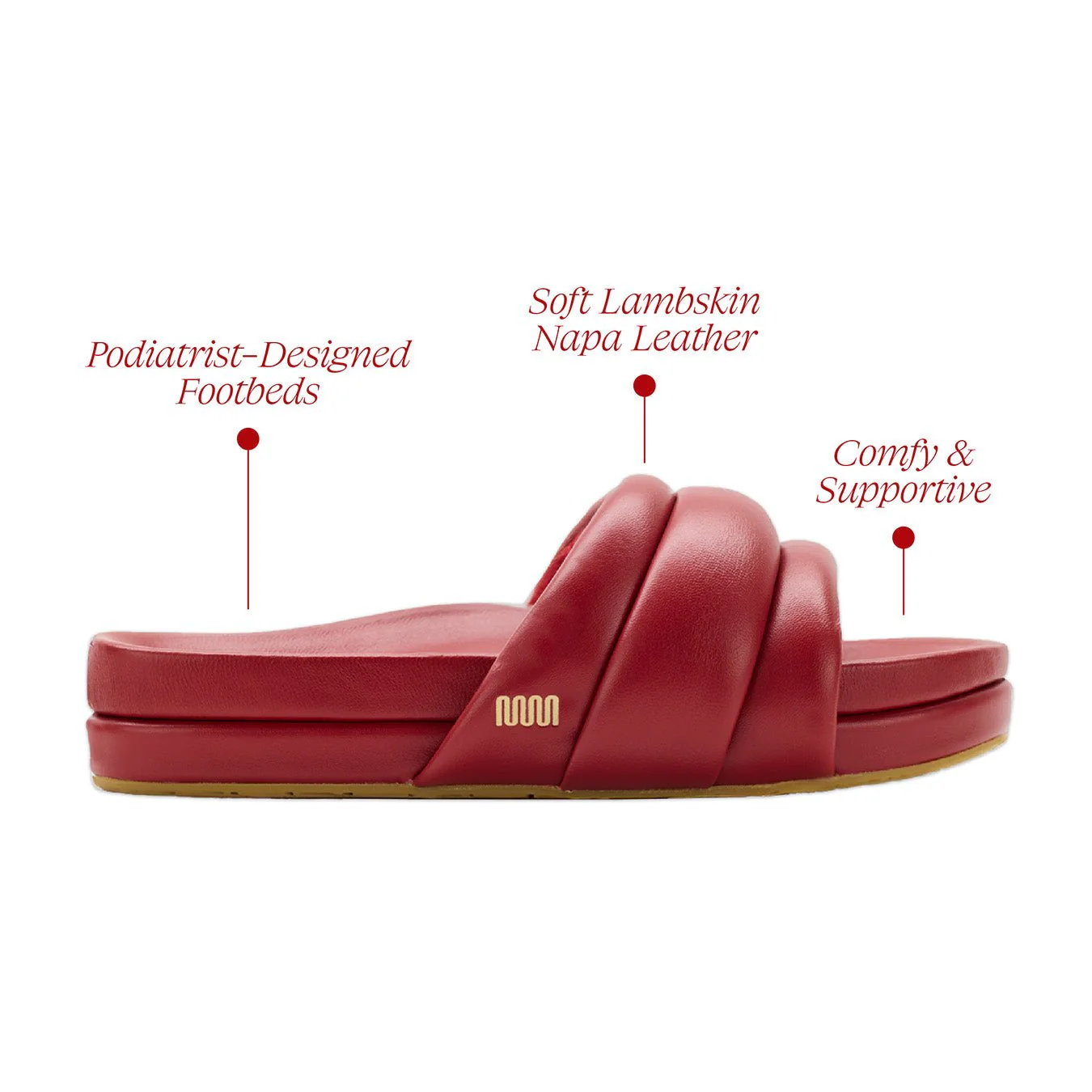 The Softie Slide - Cherry Red Napa Leather - Image 7