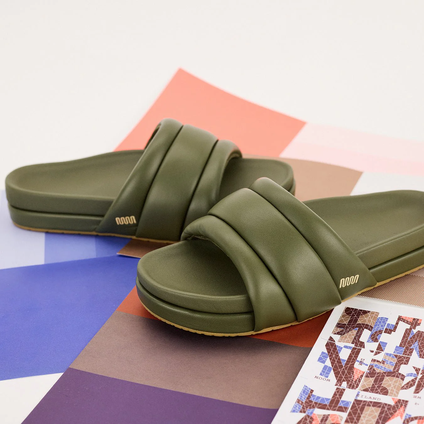 The Softie Slide - Olive Green Napa Leather - Image 3