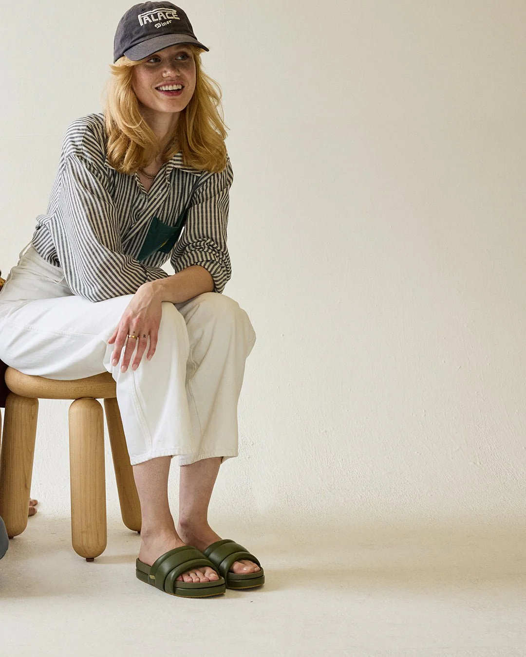 The Softie Slide - Olive Green Napa Leather - Image 5