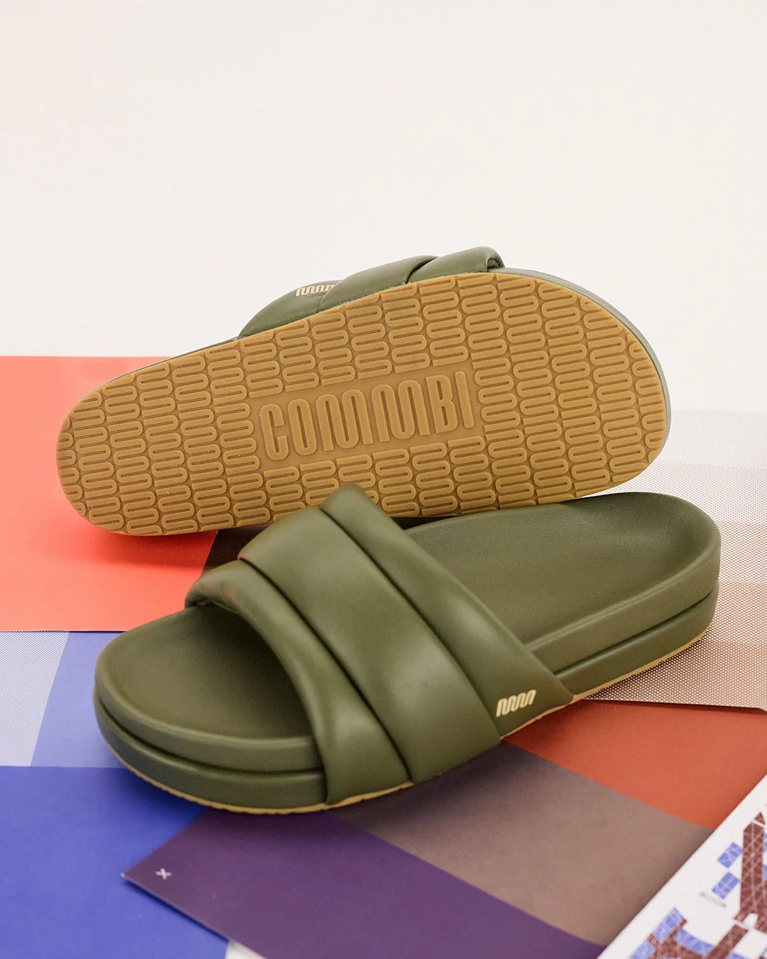 The Softie Slide - Olive Green Napa Leather - Image 6