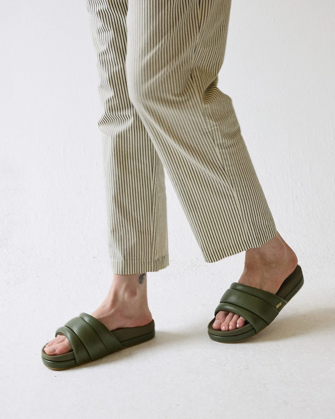 The Softie Slide - Olive Green Napa Leather - Image 7