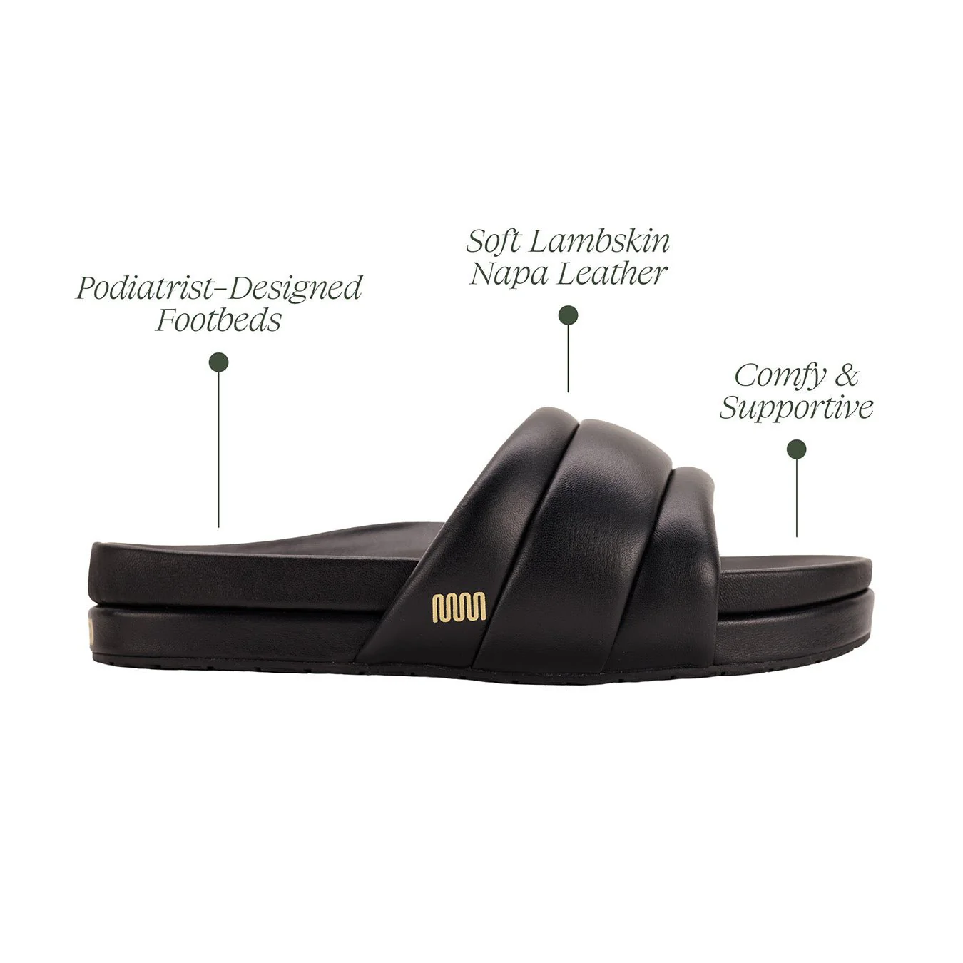 The Softie Slide - Midnight Black Napa Leather - Image 3
