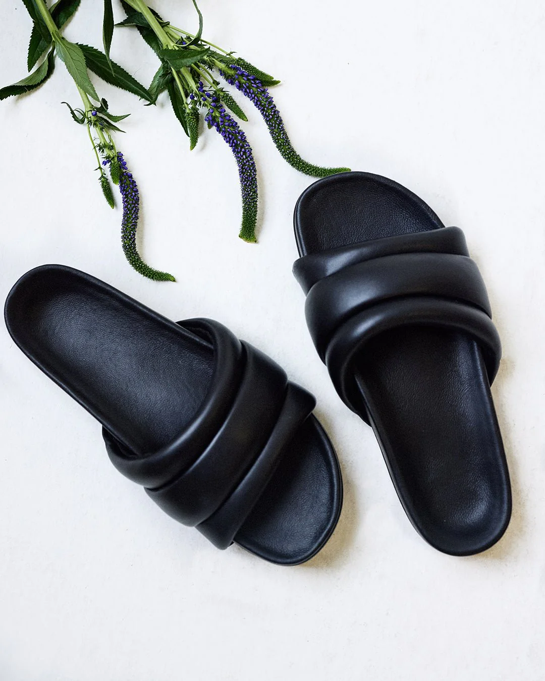 The Softie Slide - Midnight Black Napa Leather - Image 7